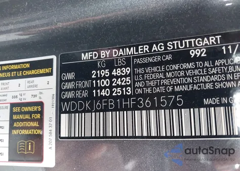 2017 Mercedes-Benz E 400 z USA, uszkodzony, nr VIN WDDKJ6FB1HF361575